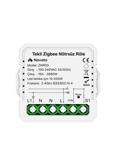 Tuya Mini Zigbee Nötrsüz Tek Çıkışlı Röle