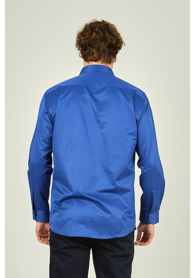Figs Erkek Slim Fit Uzun Kollu Pamuklu Parlak Kumaş Gömlek 0013 Saks Saks