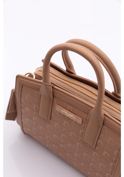 Pierre Cardin 05pc26y104201-p Kabartma Desenli Suni Deri Ayarlanabilir Askılı Omuz Çantası Camel