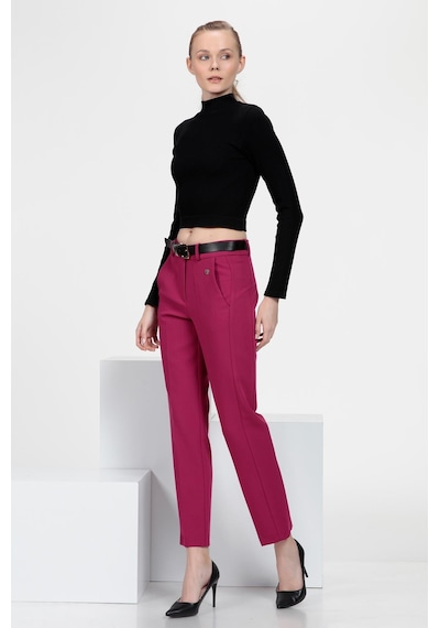 Cepli Cigarette Fit Pantolon Fuşya