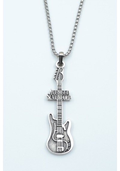 Avenged Sevenfold Elektro Gitar Örme Zincir Kolye Gümüş