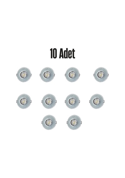 Ct-6615 Yağmur Cam Spot Ampülsüz Led Efekli 10 Adet - 3 W Led Çerçeveli Beyaz