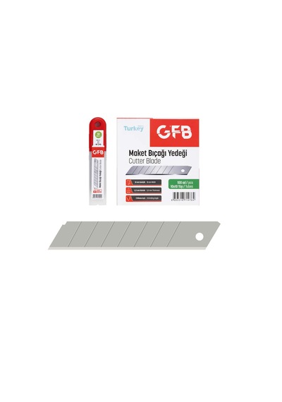 Gfb4520 Maket Bıçağı Yedeği 18x0.5 Mm Kırımlı 10 Kutu 100 Adet