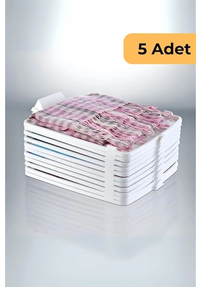 T-shirt Düzenleyici 5'li Set, Beyaz Beyaz