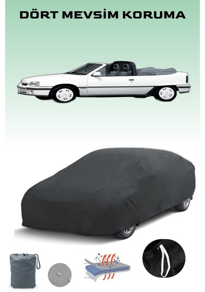 Siyah Opel Kadett Cabriolet 1987 - 1993 Araba Brandası, Oto Örtüsü, Araba Çadırı Siyah