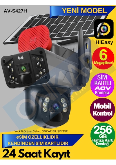 Avenir S427h 6mp 7/24 Sürekli Kayıt Esim Destekli Güneş Enerjili