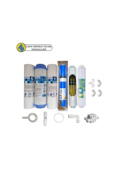Purefer Açık Kasa Çift Sedimentli Sertifikalı 6li Vontron Helixfil Yüksek Tds Mebran B12 Alkalili