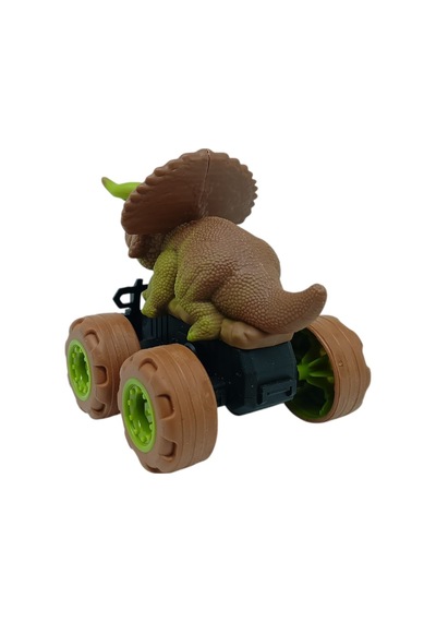 Sürtmeli Dinazor Arabalar 12 Cm - H-20 - Triceraptors -kahverengi Lisinya Çok Renkli