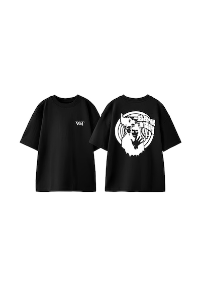 Thewert Electric Wizard Çizim Tasarım Sırt Baskılı Pamuk Siyah Oversize T-shirt