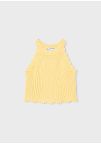 Kız Çocuk Halter Yaka Örme Bluz 3027 Sarı