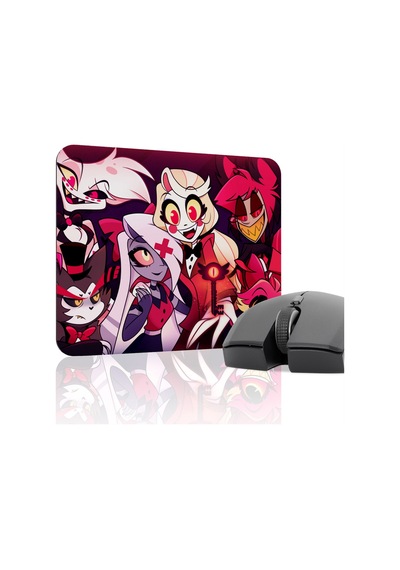 Hazbin Hotel Kaymaz Dikişli Kauçuk Oyuncu Mousepad V2 - 22x18 Gaming Mouse Pad Fare Altlığı