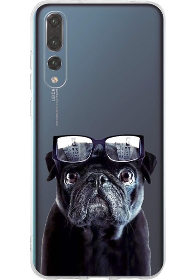 Huawei P20 Pro İle Uyumlu 1mm Slim Fit Köpek 3 050f Baskılı Şeffaf Kılıf