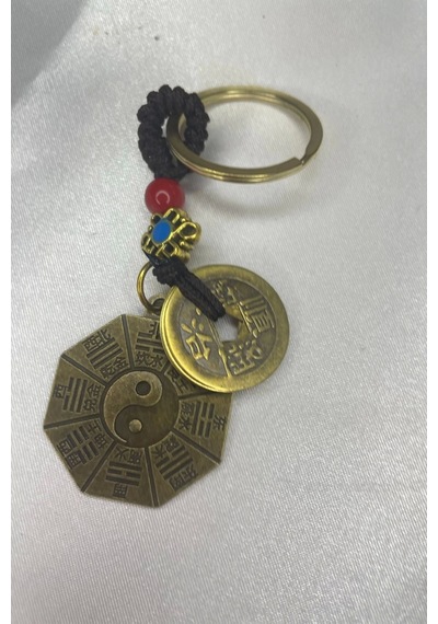 Feng Shui Yin Yan Bereket Şans Mutluluk Ejderha Çin Paralı Feng Sui Pagoda Anahtarlık