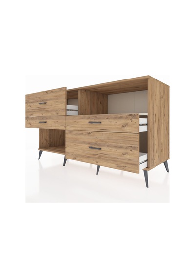 Kronos Konsol Tek Raflı 4 Çekmeceli 176x59x99 Çam-aytaşı/çam Çam-aytaşı/çam