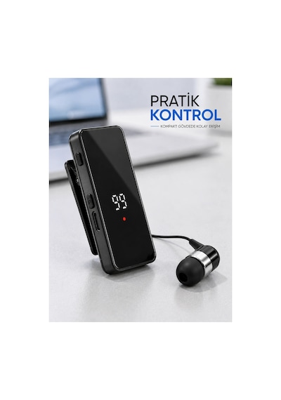 Dijital Ekranlı Bluetooth Kulaklık Tek Kulaklıklı Klipsli Kompakt Tasarım Diğer