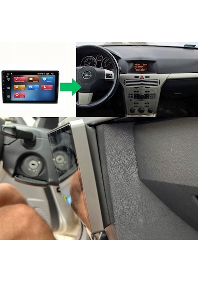 Opel Astra H Araç Multimedya Android Ekran Carplay Navigasyon Double Teyp 2+32 9" 04-14 Gri Cadence