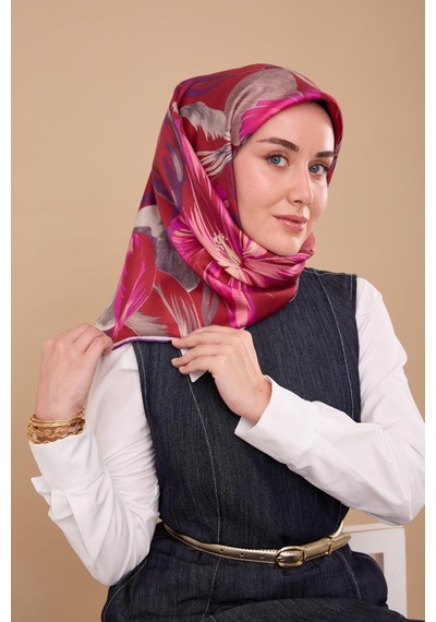 Silk Home Twill İpek Eşarp 11480-60 Bordo