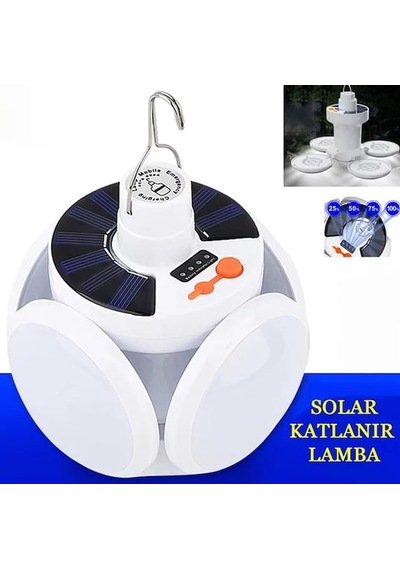 Qasul Solar Güneş Enerji Ve Usb Şarjlı 5 Kanatlı Bahçe Aydınlatma