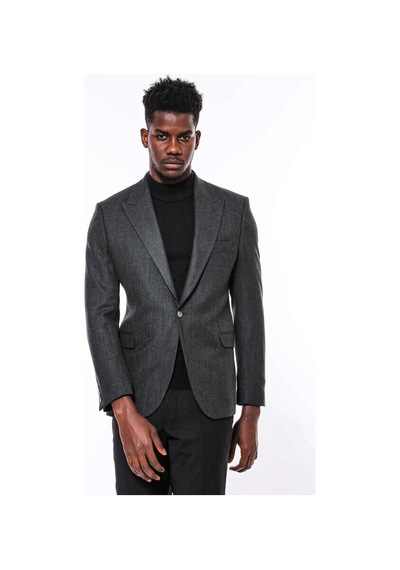 Wessi Slim Fit Desenli Yeşil Erkek Ceket Yeşil