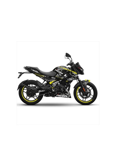 Bajaj N250 Icon Tasarım Motosiklet Sticker Etiket Kaplama Modeli Gri - Neon Yesil Sarı