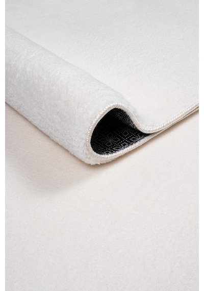 Valeryhome Vl Comfort Düz Saçaklı Peluş Düz Yolluk Ekru Ekru2