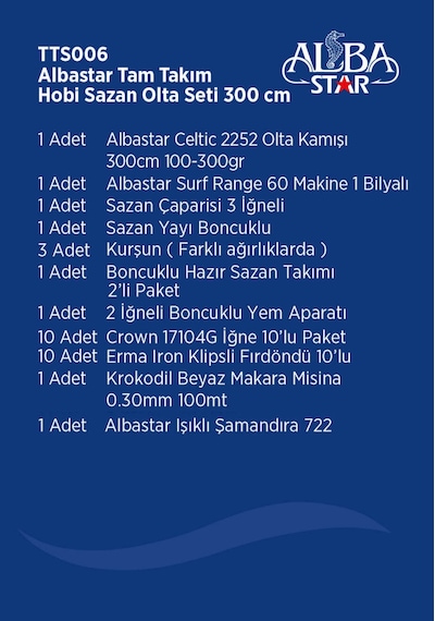 Albastar Tam Takım Hobi Sazan Olta Seti Tts006 300Cm-Standart