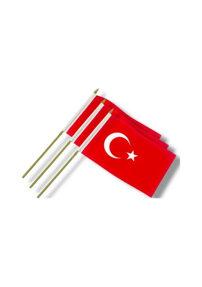Saten Türk Bayrağı 15x22.5 Cm Parlak Kumaş Mini Bayrak 23 Nisan, Okul, Araç Ve Dekor İçin Tek Ebat