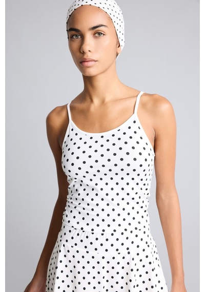 Defacto Slim Fit İp Askılı Puantiyeli Crop Atlet I7902ax26hswt34 Beyaz-wt34