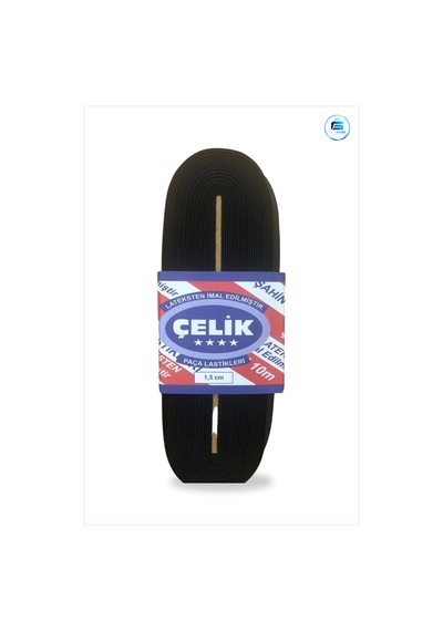 Siyah Paça Lastikı 10 M 1.5 Cm Dekoratif Şerit Dikiş Hobi Malzeme