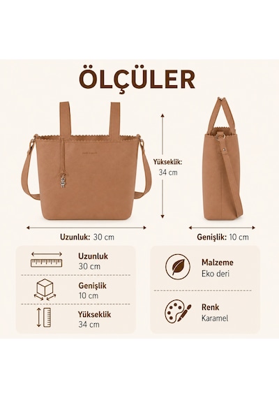Pasito A Pasito Icon Crossbody Bebek Bakım Çantası Caramel Kahverengi