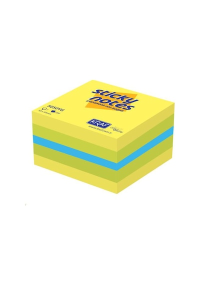 Kraf Yapışkanlı Not Kağıdı Küp 50x50mm 250 Yp Neon Yellow & Green 5050yg