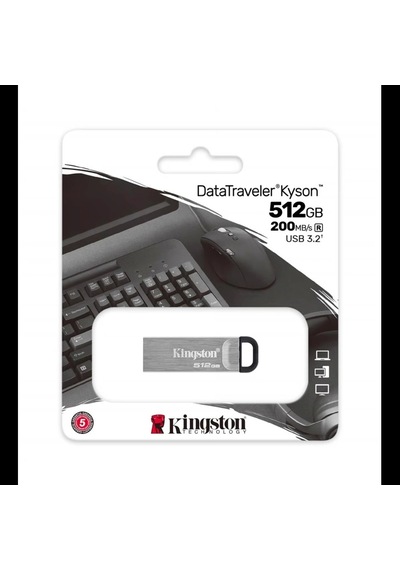 Kıngston Dtkn/512gb Usb 3.2 Data Traveler Kyson Flash Disk Siyah-gri