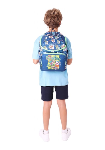 Kaukko İki Bölmeli Ergonomik Erkek Çocuk Okul Çantası Lacivert Yeşil - Dinazor Baskılı - L5256 Lacivert - Yeşil