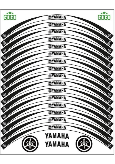 Yamaha Siyah Beyaz Yamaha Reflektörlü Jant Şeridi