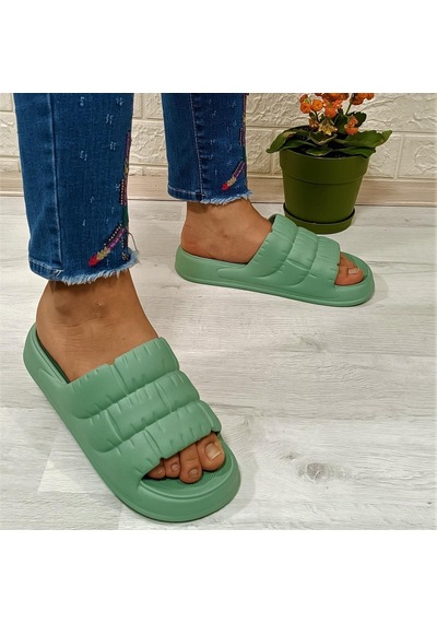 Akınalbella 406 Mint Yeşili Hafif Rahat Günlük Havuz Plaj Kadın Terliği 001