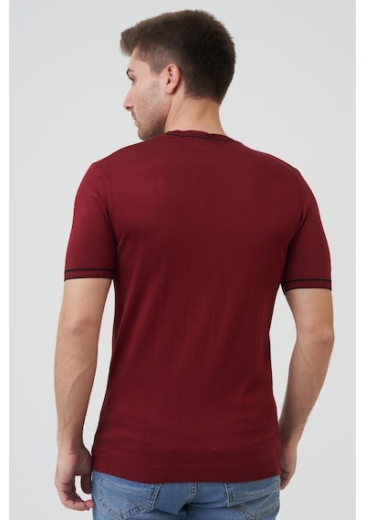 White Stone Seattle 16024 Slim Fit Sıfır Yaka T-shirt Bordo