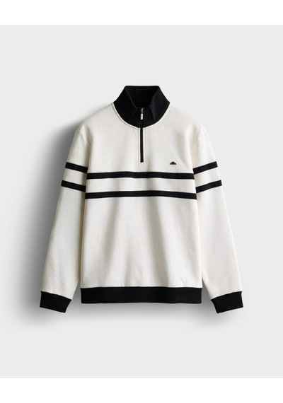 Ellesse 5wm1619-of Erkek Yarım Fermuarlı Sweat Kırık Beyaz Ekru