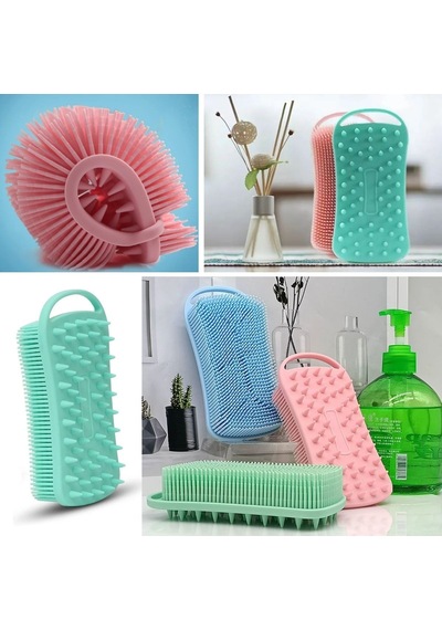 Banyo Süngeri & Kese Kendiliğinden Askılı Peeling Ve Masaj Etkili Silikon Banyo Vücut Fırçası