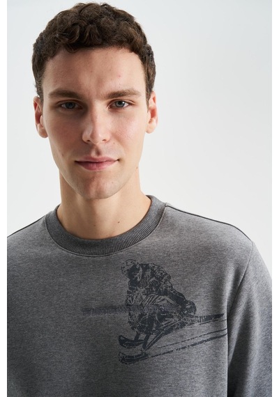 AR-MA Arma Erkek Regular Fit Pamuk Polyester Kumaş Karışımı Bisiklet Yaka Sweatshirt 001