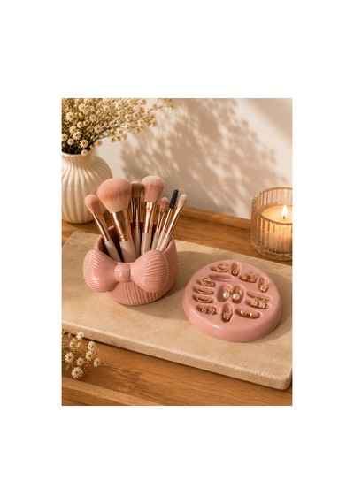 Takı Küpe Yüzük Ve Makyaj Seti Düzenleyici Pembe Pembe