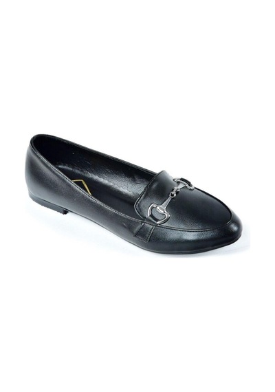 Fox Shoes Y290110009 Siyah Toka Detaylı Günlük Kadın Babet Siyah