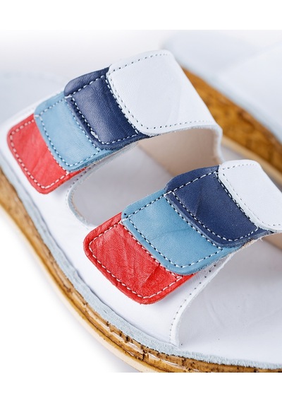 Hakiki Deri Kassid Beyaz Comfort Terlik 001