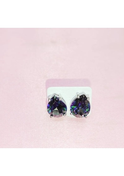 Oriental Kuyumculuk Jewellery Damla Topaz Gümüş Küpe Gümüş