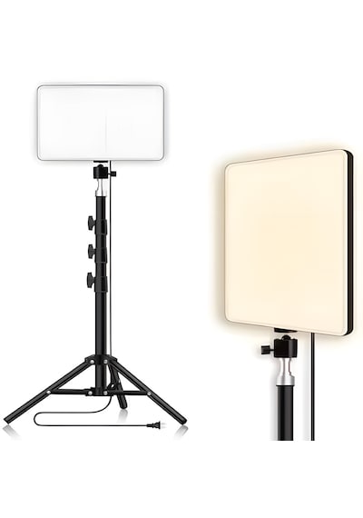 Profesyonel 10 İnç Led Panel Işık Seti Ayarlanabilir Tripodlu, Soğuk/sıcak Işık, Fotoğraf & Video Çekim Aydınlatma, Stüdyo Işık Sistemi