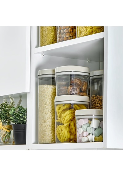 Ceronni Bonny Erzak Saklama Kabı 3lü Set 1,8lt - 1lt - 600ml Bej Bej