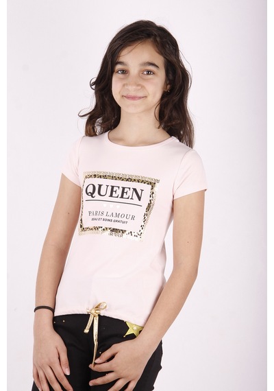 Toontoy Kids Toontoy Kız Çocuk Queen Varak Leoapar Baskılı Tişört Pudra Toontoy Kids Toontoy Kız Çocuk Queen Varak Leoapar Baskılı Tişört Pudra