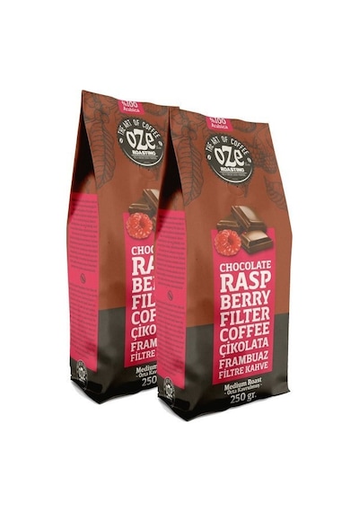 Oze Çikolata Frambuaz Aromalı Filtre Kahve 2 x 250 G Makine Kağıt Filtre Metal Filtre