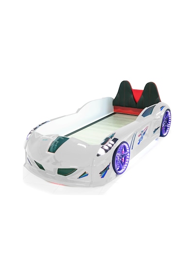 Arabalı Yatak, Jaguar Koltuklu Full Ledli Arabalı Yatak - Beyaz 1 Adet Comfort Yatak Arabalı Yatak, Jaguar Koltuklu Full Ledli Arabalı Yatak - Beyaz 1 Adet Comfort Yatak