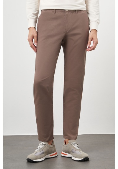 Morven Erkek Kahve Pamuk Yan Cep Slim Fit Chino Pantolon 25ks003001400 Kahve