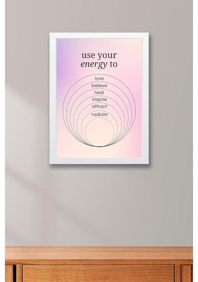 Use Your Energy To Love Çerçeveli Tablo Aura Enerji Renkleri - Enerjinizi Sevgiye Kullanın